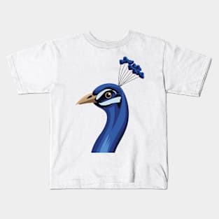 Peacock head art Kids T-Shirt